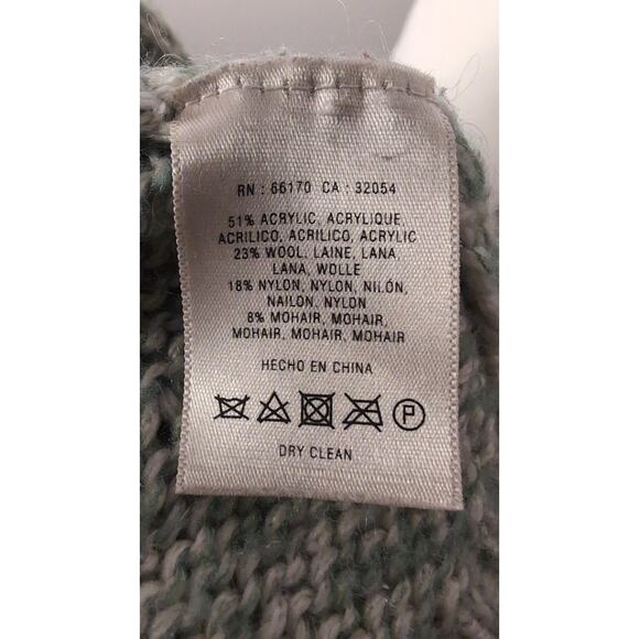 Anthropologie Guinvere mint white marbled cable knit chunky cowl sweater - Picture 9 of 10